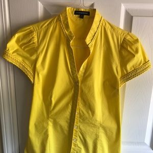 EXPRESS yellow, short sleeve, button up